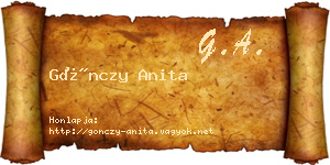 Gönczy Anita névjegykártya