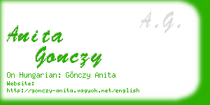 anita gonczy business card
