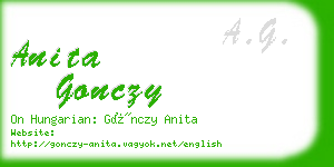 anita gonczy business card